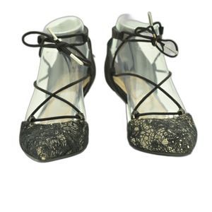 Sam and Libby Omni Ghillie Black Lace Up Zipper Back Heels Size 6.5